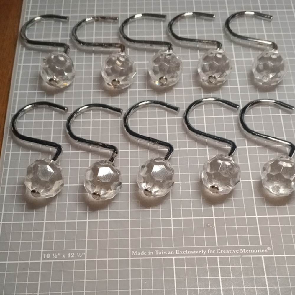 Clear Crystal Curtain Hooks